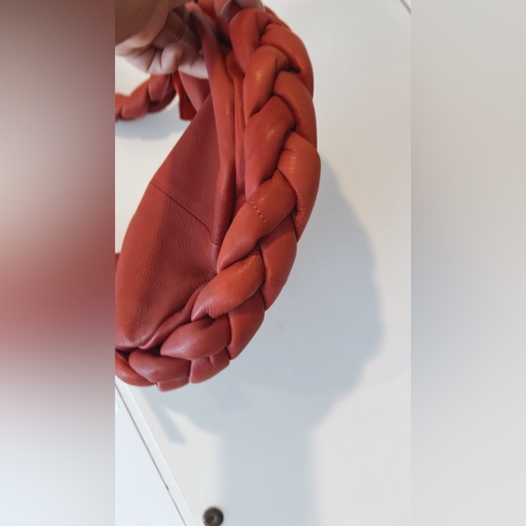 NWT anthropologie Braided leather Red Shoulder Bag - Picture 5 of 9